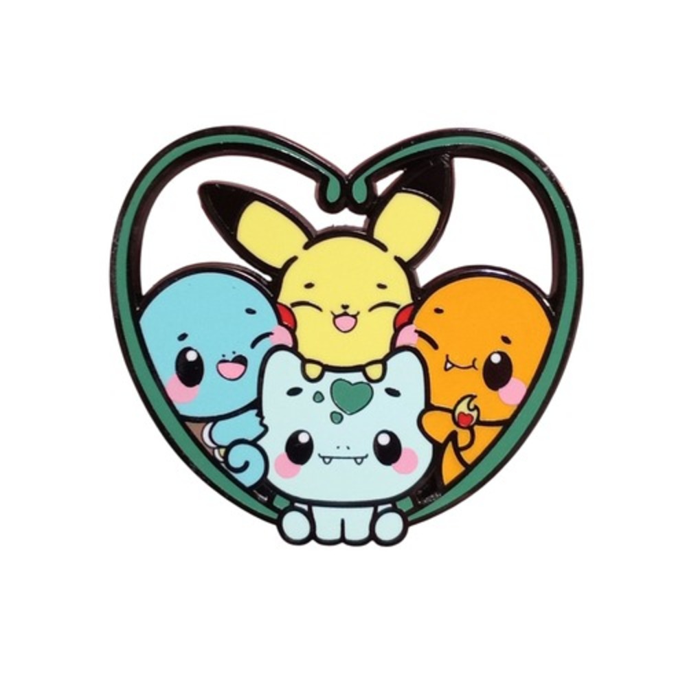 Nintendo Pokemon Chibi Group Bulbasaur, Squirtle, Pikachu & Charmander Pin